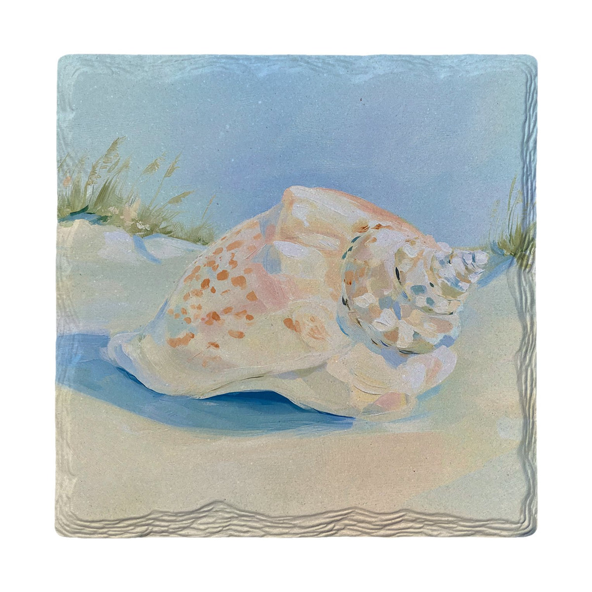 Conch Shell on Sand | Ceramic Drink Coaster