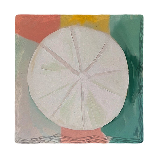Pastel Sand Dollar | Ceramic Drink Coaster