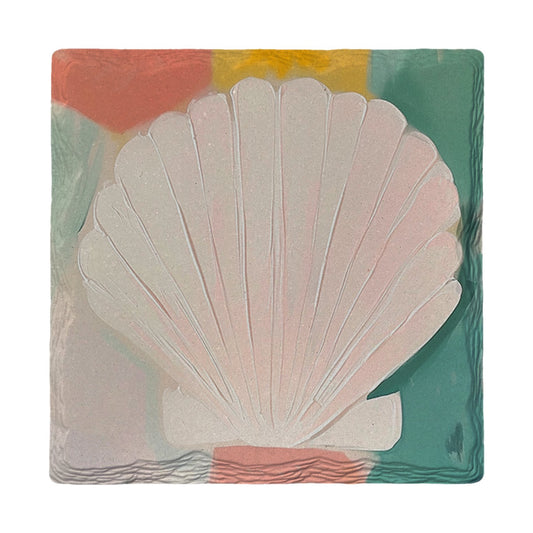 Pastel Scallop Shell | Ceramic Drink Coaster