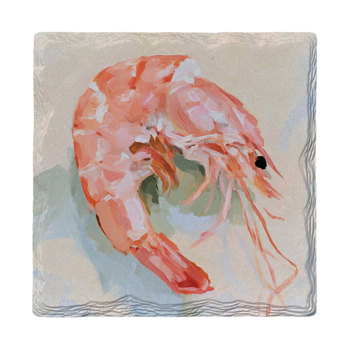 Painted Shrimp | Absorbent Ceramic Drink Coaster
