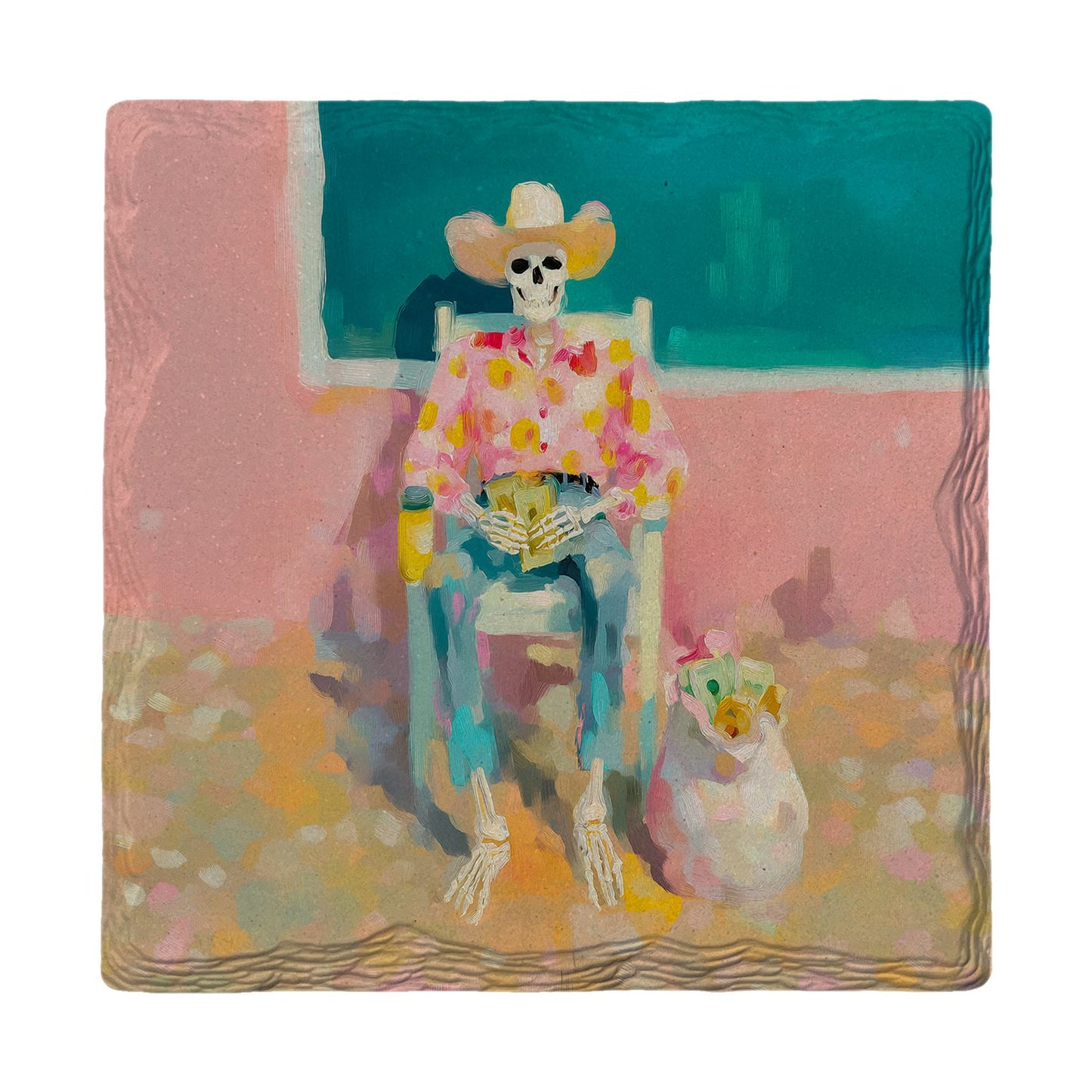Skeleton Rocking Chair Rest | Ceramic Drink Coaster