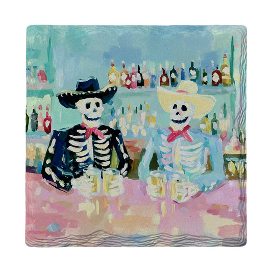Skeleton Saloon Toast | Ceramic Drink Coaster