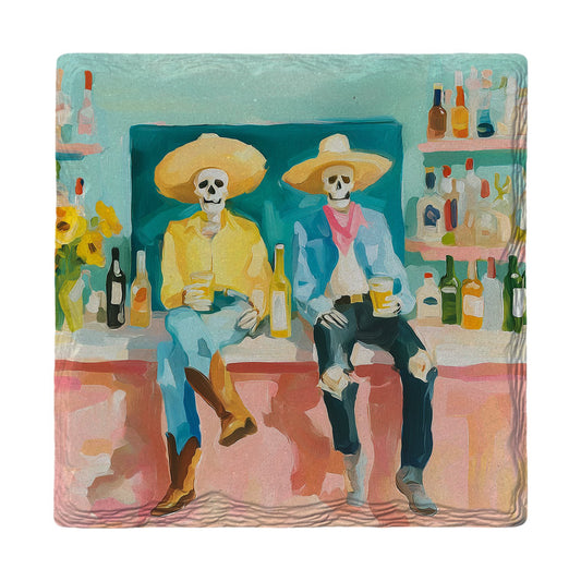 Cantina Skeleton Cowboys | Ceramic Drink Coaster