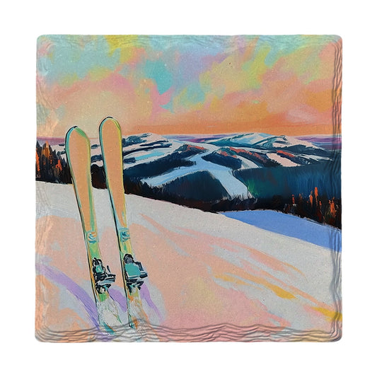 Sunset Ridge Skis | Ceramic Drink Coaster