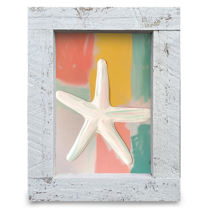 Colorful Starfish | Real Wood Framed Wall Art Print