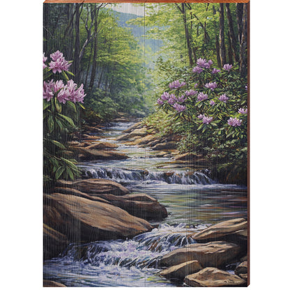 Blue Ridge Stream Portrait | Wall Art Print on Real Wood