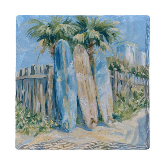 Palm Tree Surfboards | Ceramic Drink Coaster