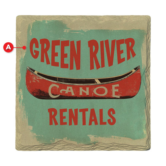 Green River Canoe Rentals | Ceramic Drink Coaster