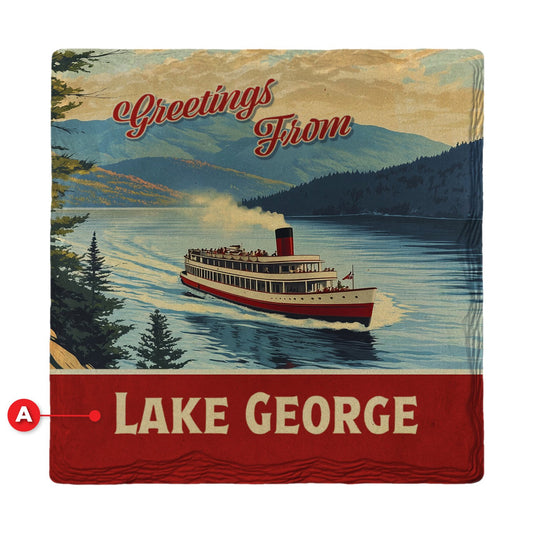 Greetings From Lake George | Ceramic Drink Coaster