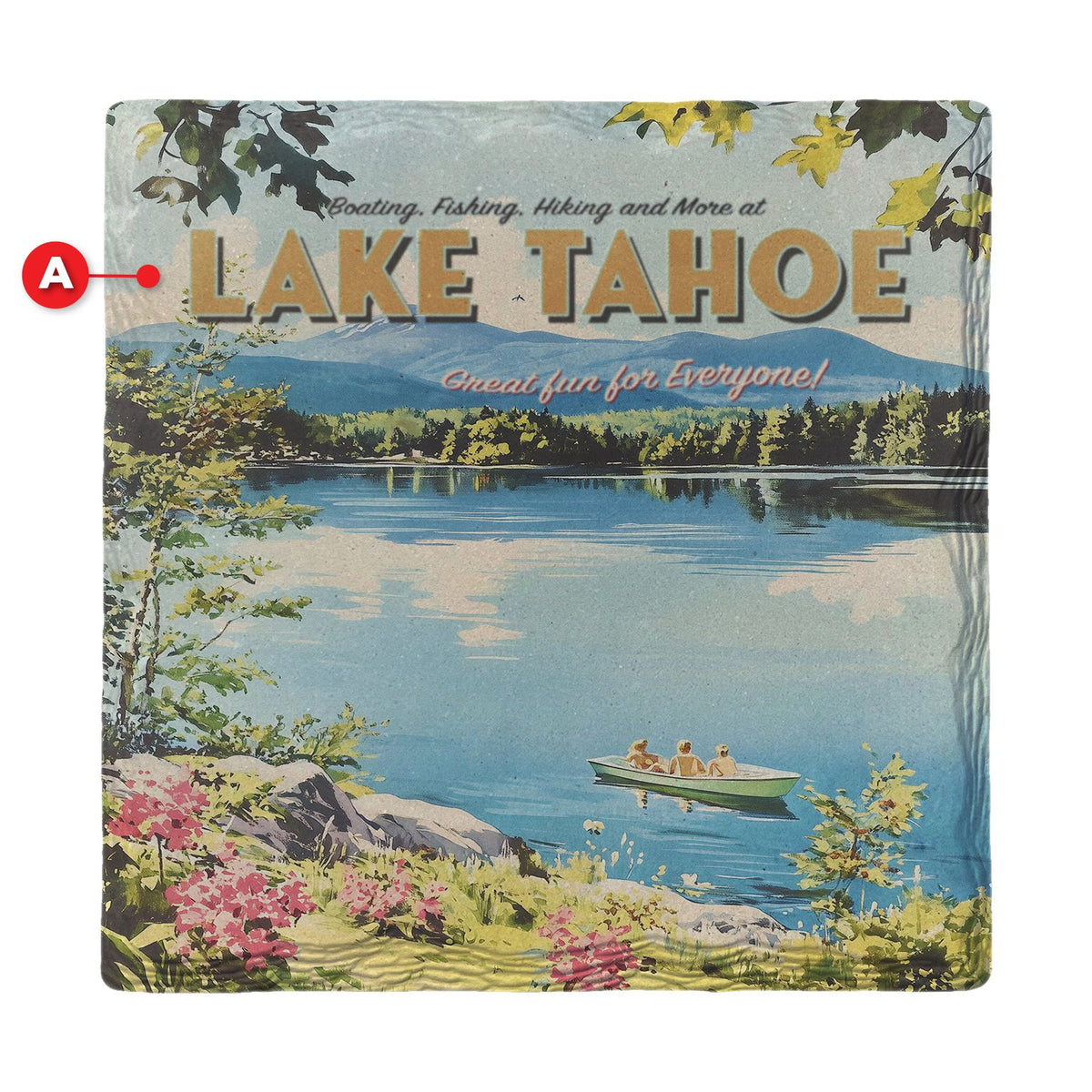 Vintage Lake Tahoe Fun | Ceramic Drink Coaster