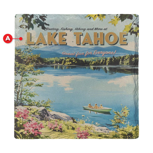 Vintage Lake Tahoe Fun | Ceramic Drink Coaster