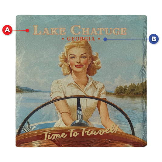 Lake Chatuge Boating Belle | Ceramic Drink Coaster