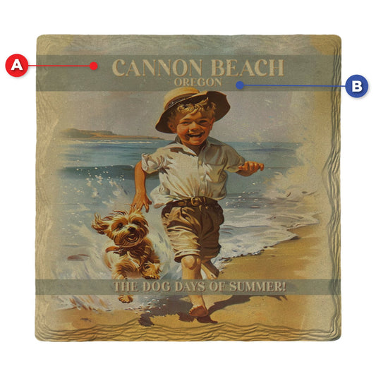 Cannon Beach Dog Days | Ceramic Drink Coaster
