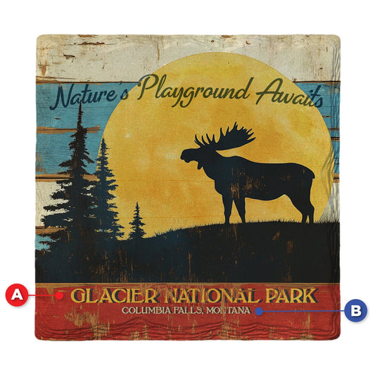 Glacier Park Moose Sunset | Ceramic Drink Coaster