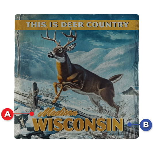 Wisconsin Deer Country | Ceramic Drink Coaster