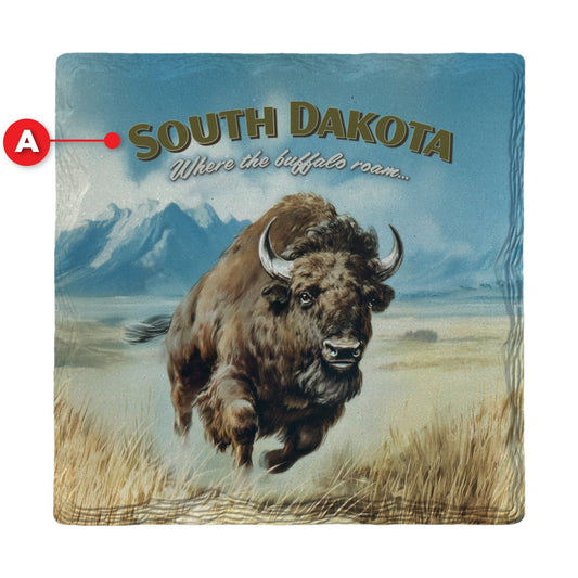 South Dakota Roaming Buffalo | Ceramic Drink Coaster