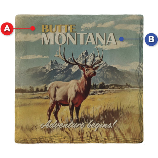 Butte Montana Elk | Ceramic Drink Coaster