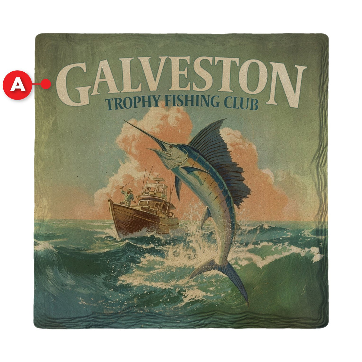 Galveston Trophy Sailfish | Ceramic Drink Coaster