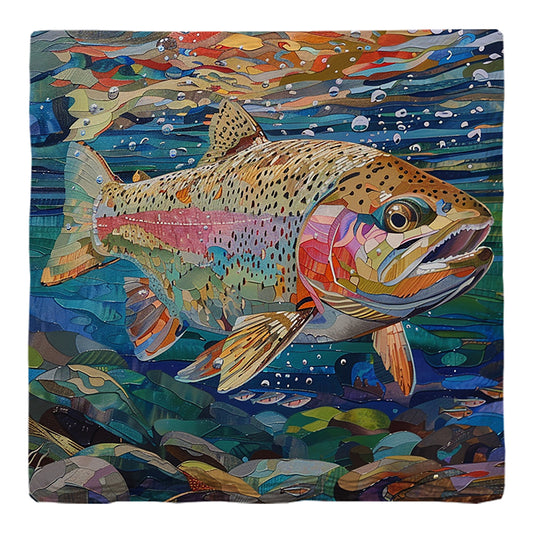 Colorful Rainbow Trout | Drink Coaster