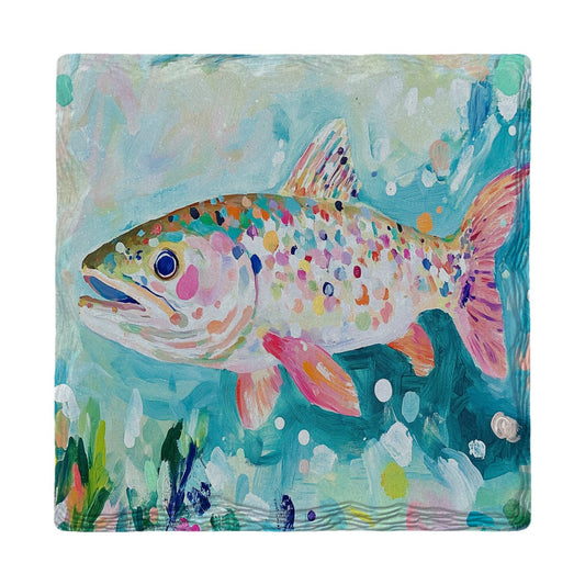 Pastel Speckled Trout | Ceramic Drink Coaster