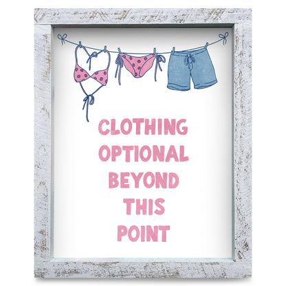 Clothing Optional | Real Wood Framed Wall Art Print