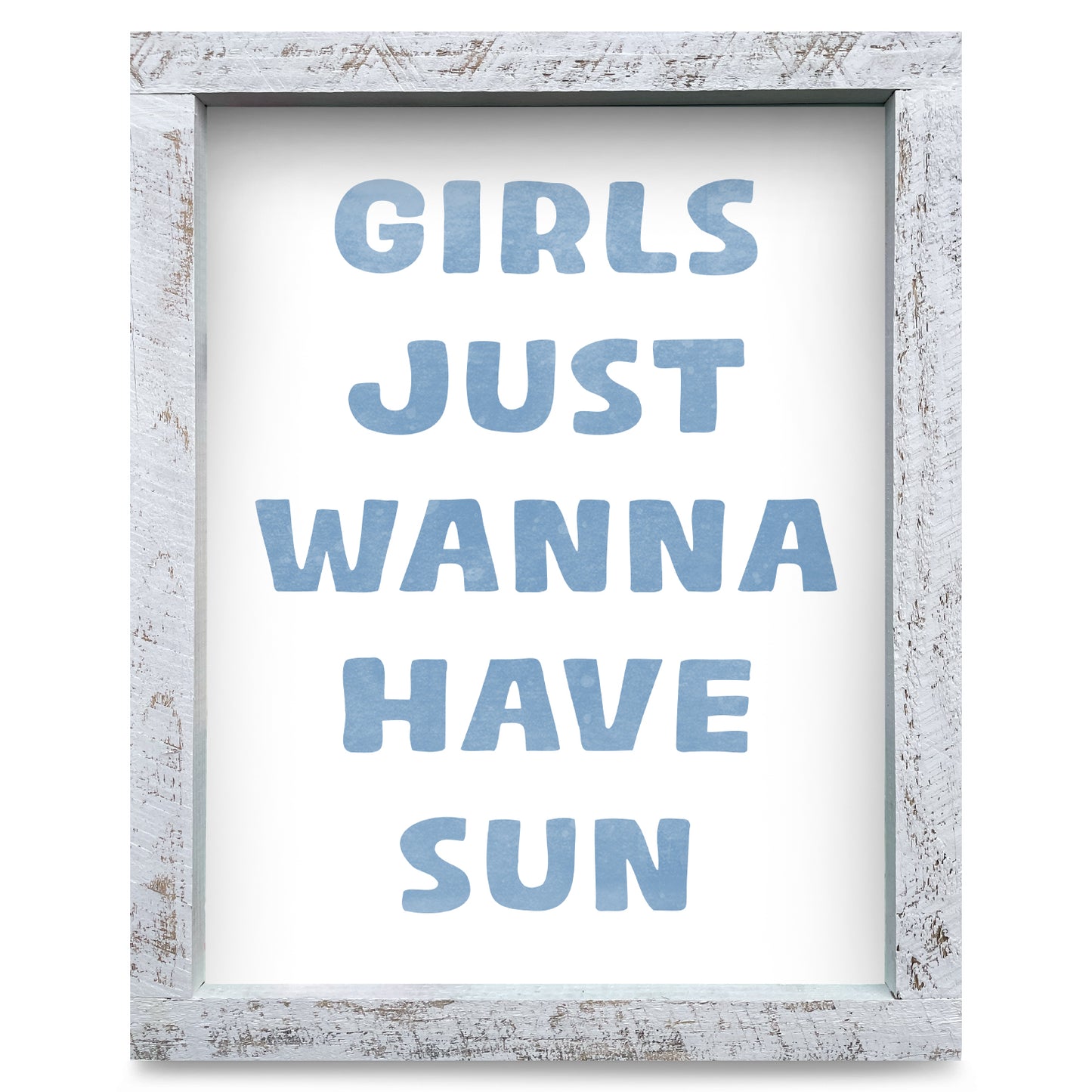 Girls Just Wanna Have Sun | Real Wood Framed Wall Art Print