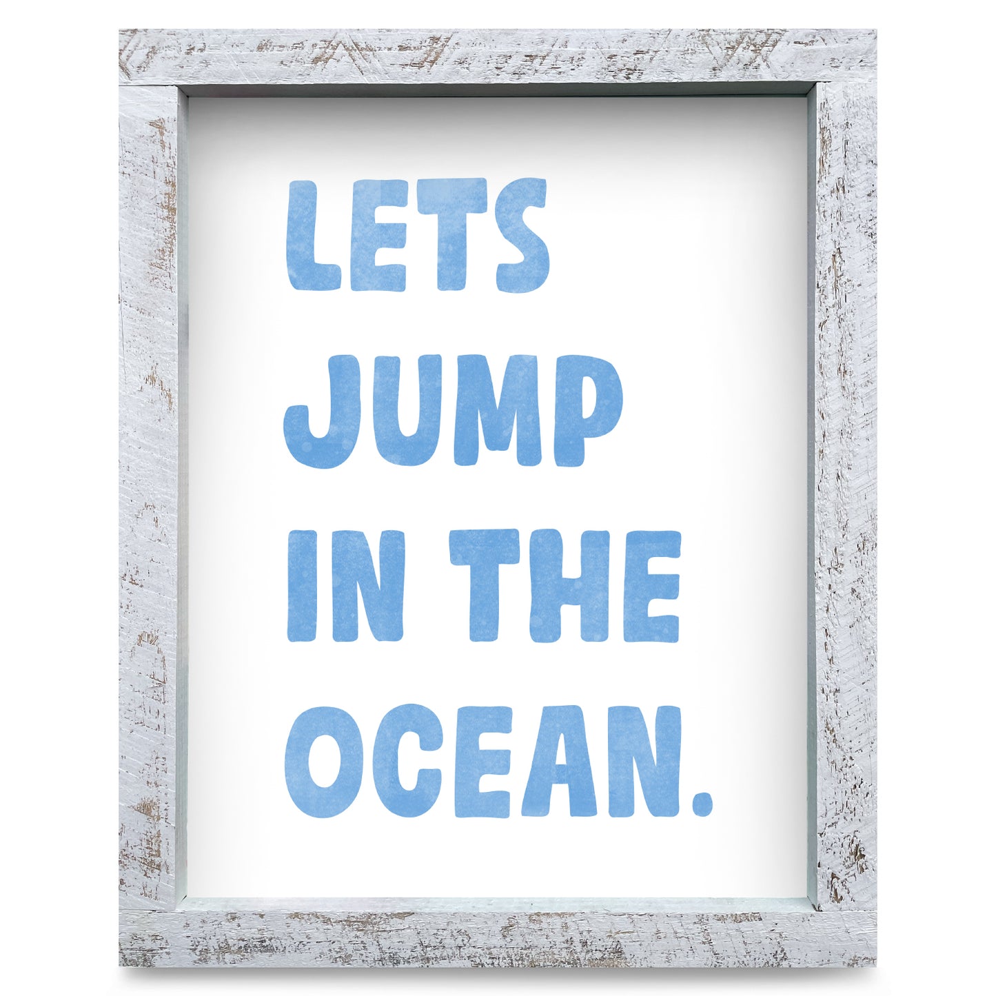 Jump In The Ocean | Real Wood Framed Wall Art Print