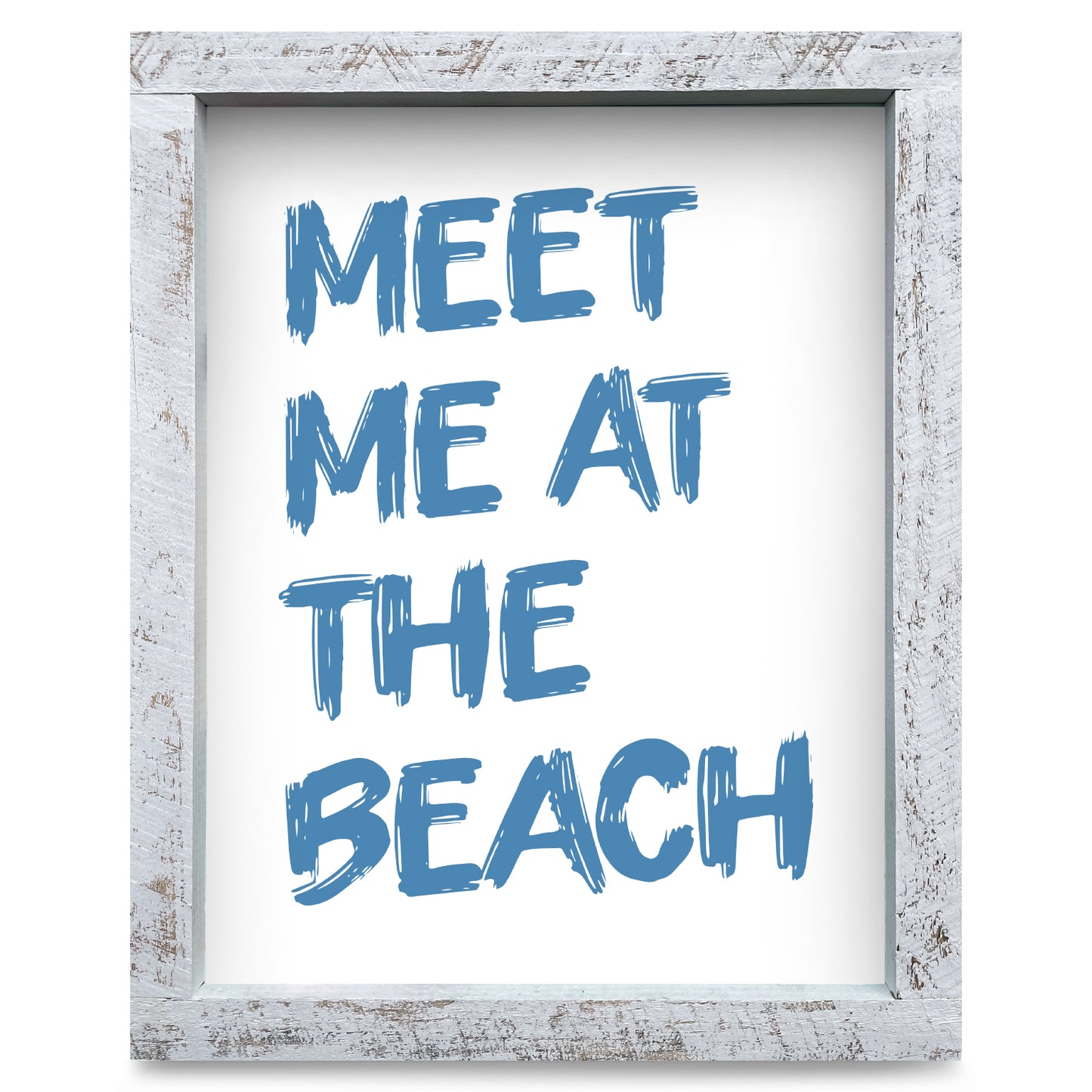 Meet Me At The Beach | Real Wood Framed Wall Art Print