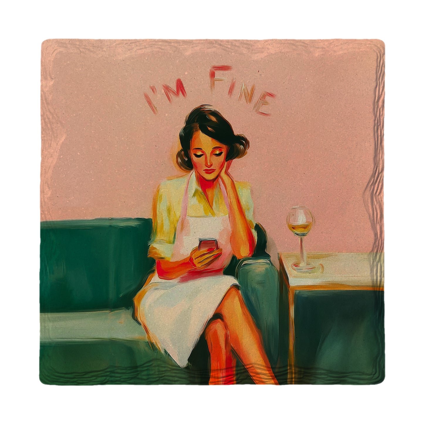 I'm Fine (Long Day) | Ceramic Drink Coaster
