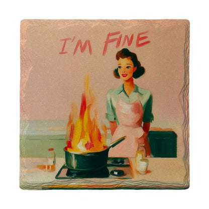 I'm Fine (Let's Order Instead) | Ceramic Drink Coaster