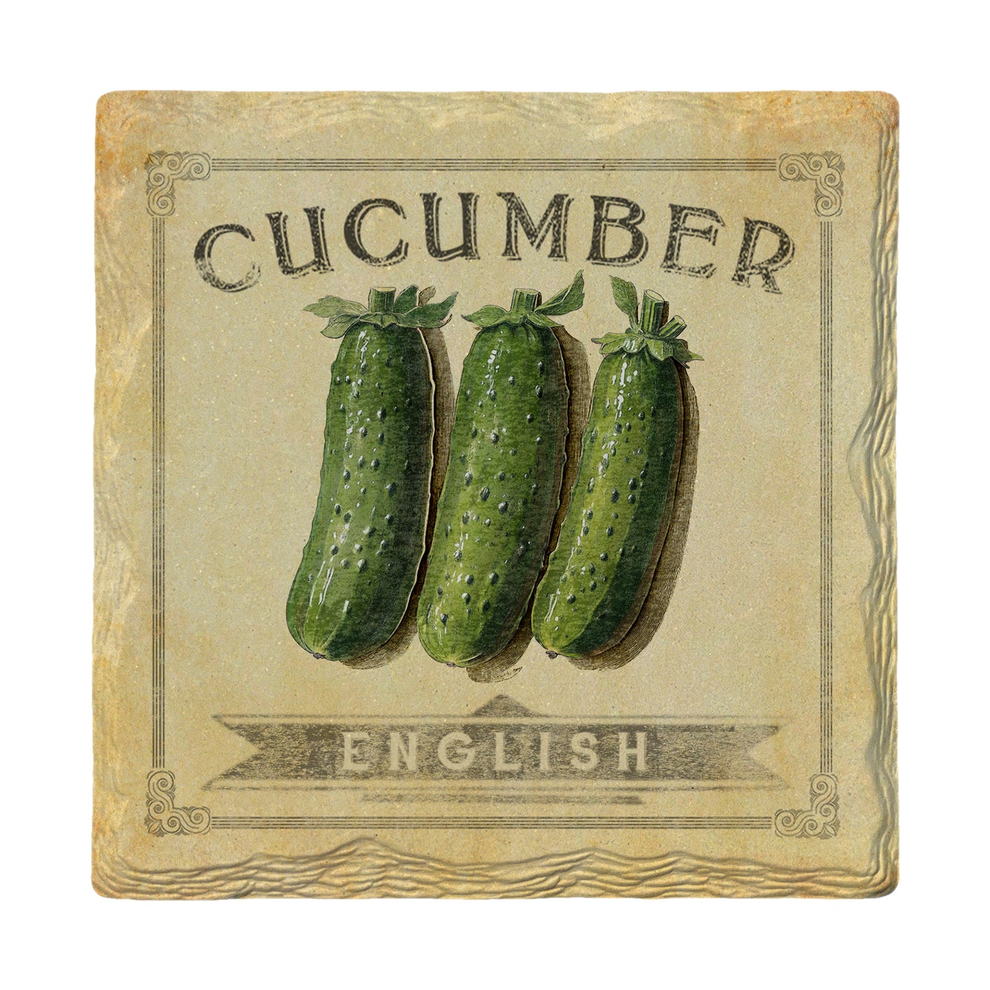 Vintage Cucumber | Drink Coaster