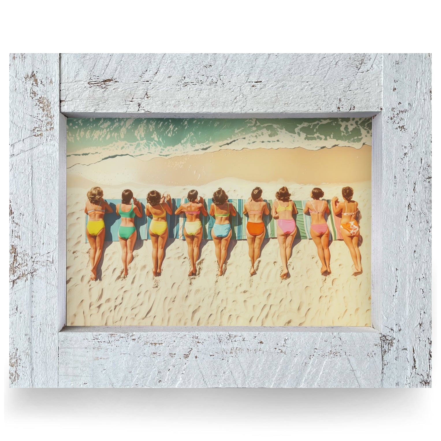 Vintage Beach Bums | Real Wood Framed Wall Art Print – Mill Wood