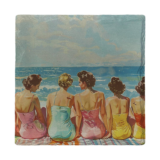 Beach Day Girlfriends | Ceramic Drink Coaster