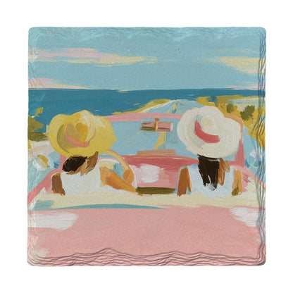 Beach Road Trip | Ceramic Drink Coaster