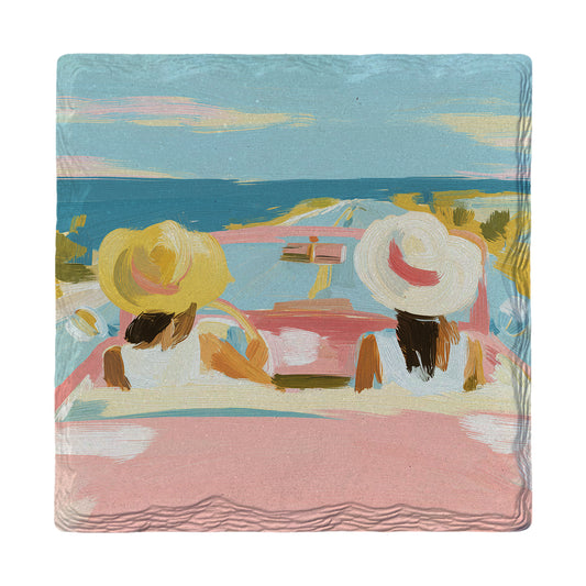 Beach Road Trip | Ceramic Drink Coaster