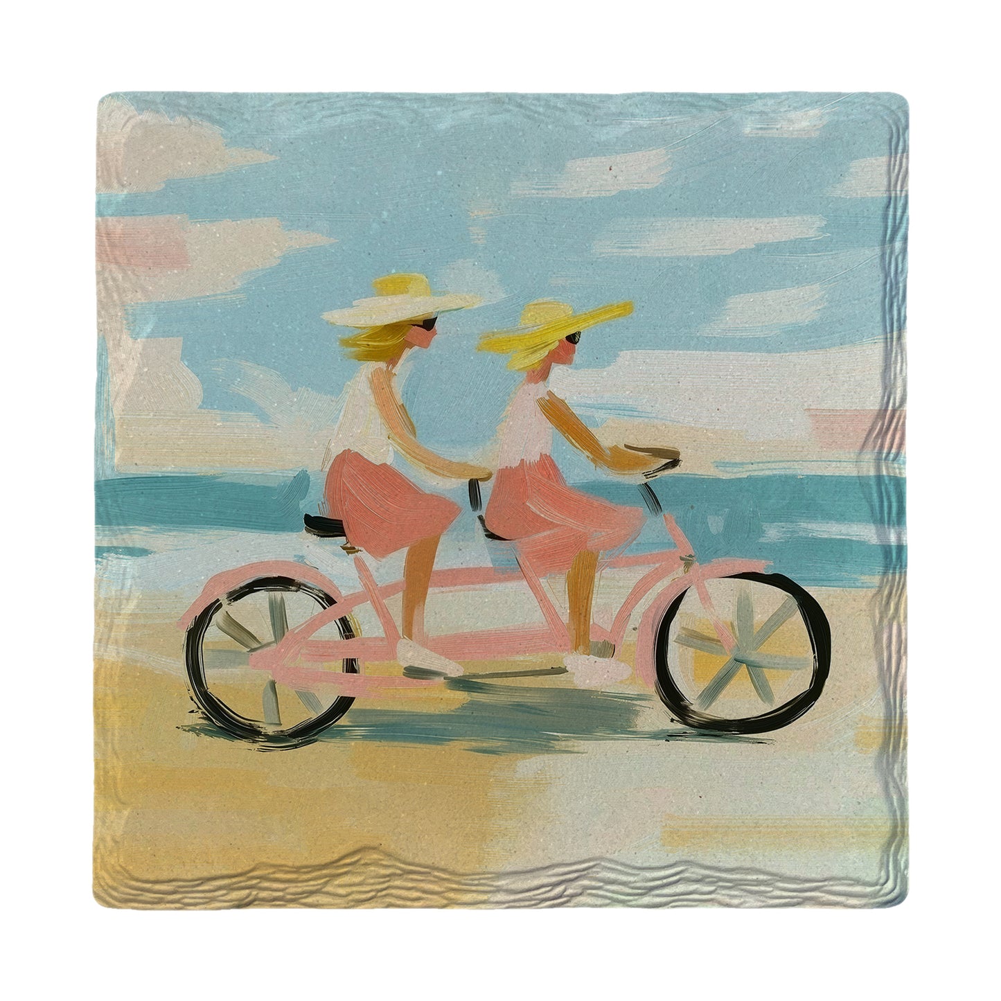 Takes Two Tandem Bike Ride | Ceramic Drink Coaster