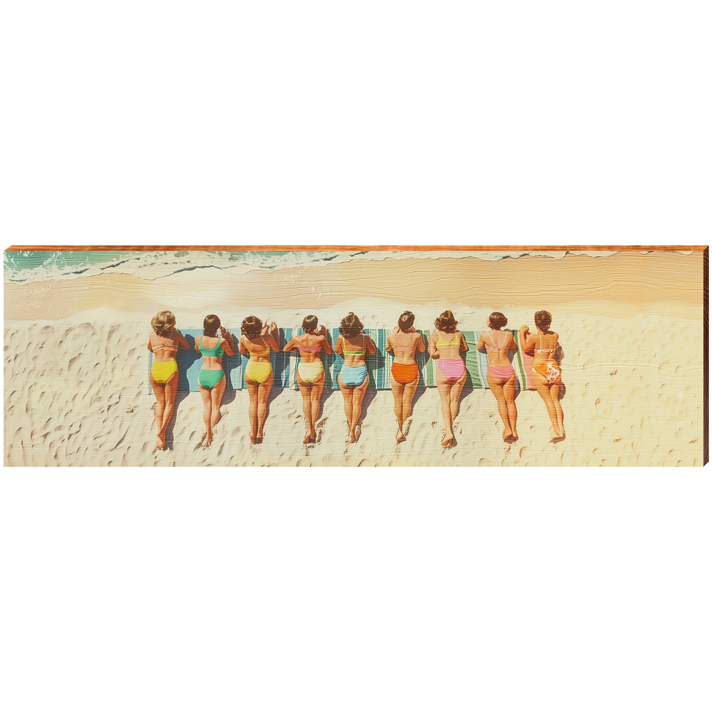 Vintage Beach Bums | Wall Art Print on Real Wood