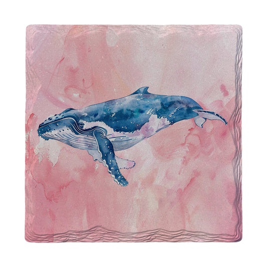 Watercolor Humpback Whale | Ceramic Drink Coaster