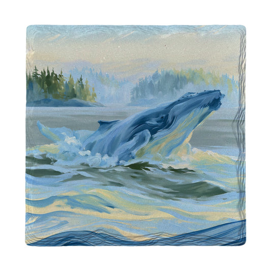 Humpback in the Waves | Ceramic Drink Coaster