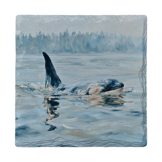 Surfacing Orca | Ceramic Drink Coaster