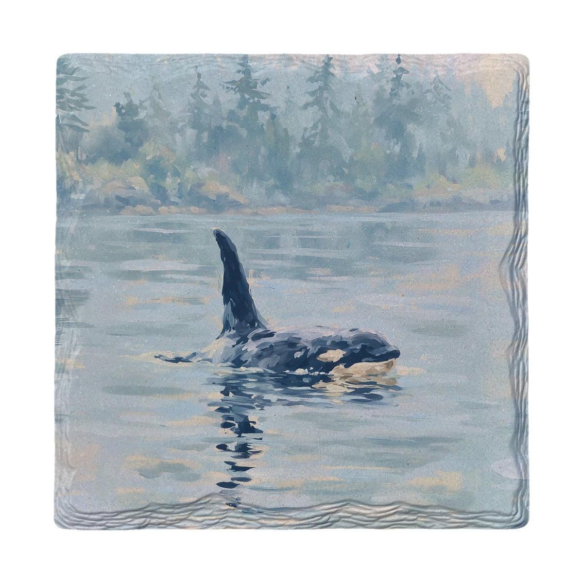 Orca by the Forest Shore | Ceramic Drink Coaster