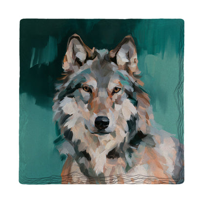 Gray Wolf Portrait | Absorbent Ceramic Drink Coaster