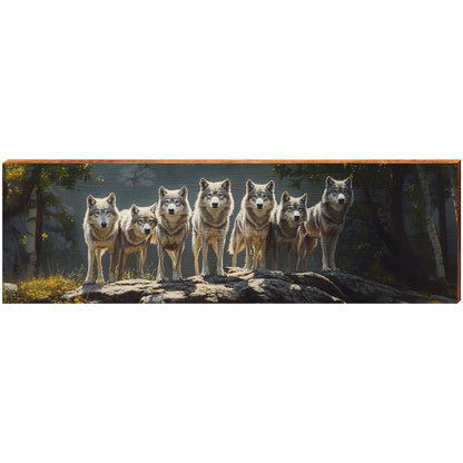 Wooded Wolfpack | Wall Art Print on Real Wood