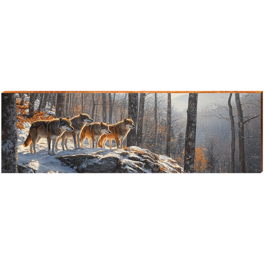 Wolf Vantage Point | Wall Art Print on Real Wood