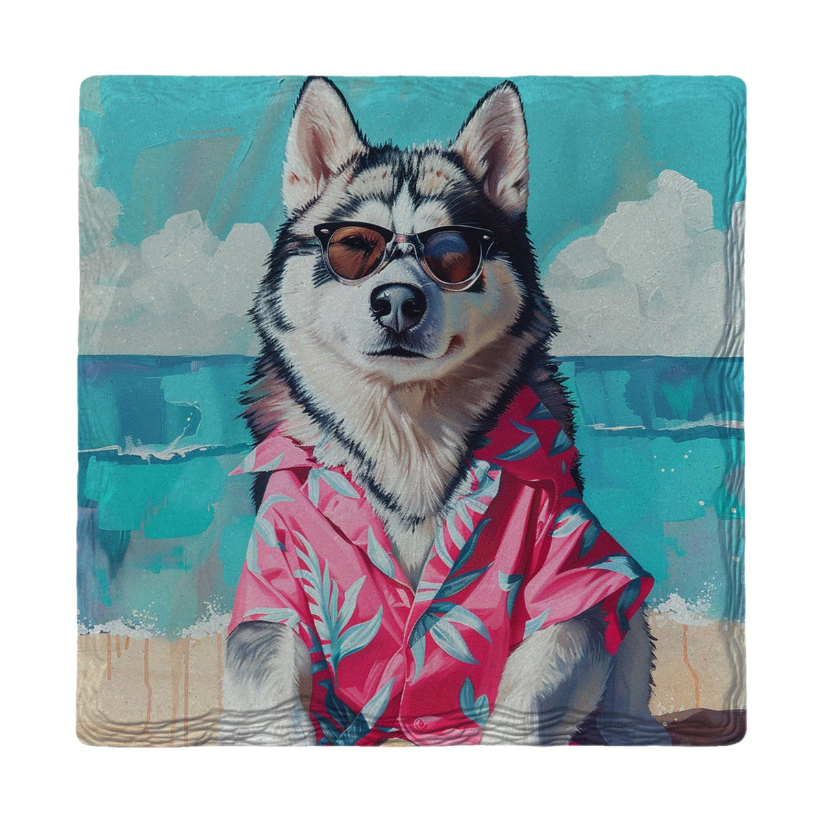 Shih Tzu Beach Dog | Absorbent Ceramic Drink Coaster