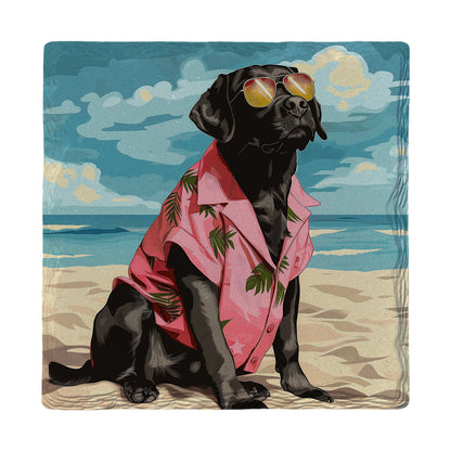 Black Lab Beach Dog | Drink Coaster