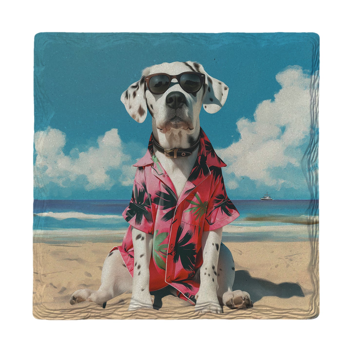 Dalmation Beach Dog | Drink Coaster