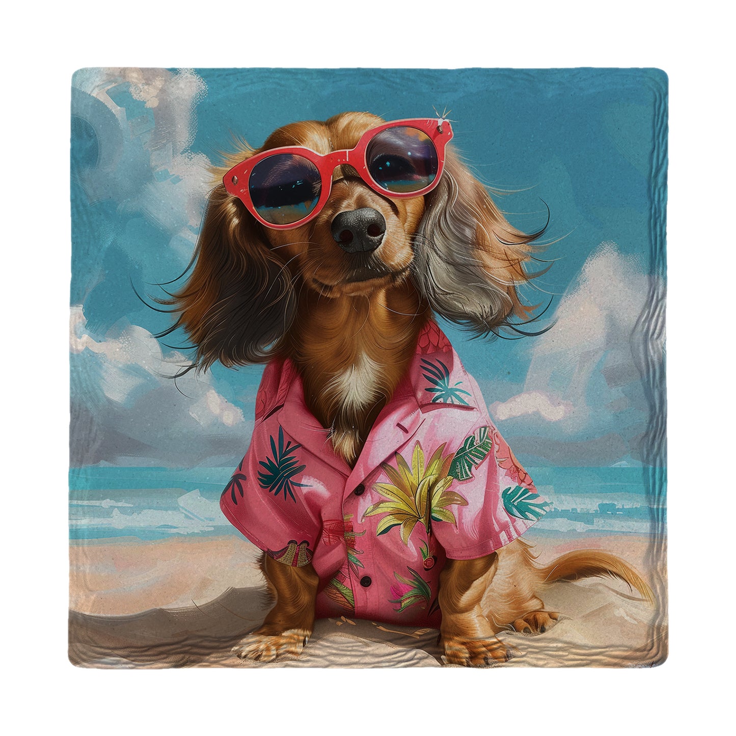 Dachshund Beach Dog | Drink Coaster