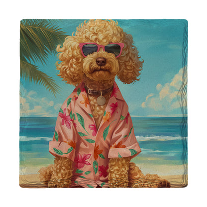 Miniature Poodle Beach Dog | Drink Coaster