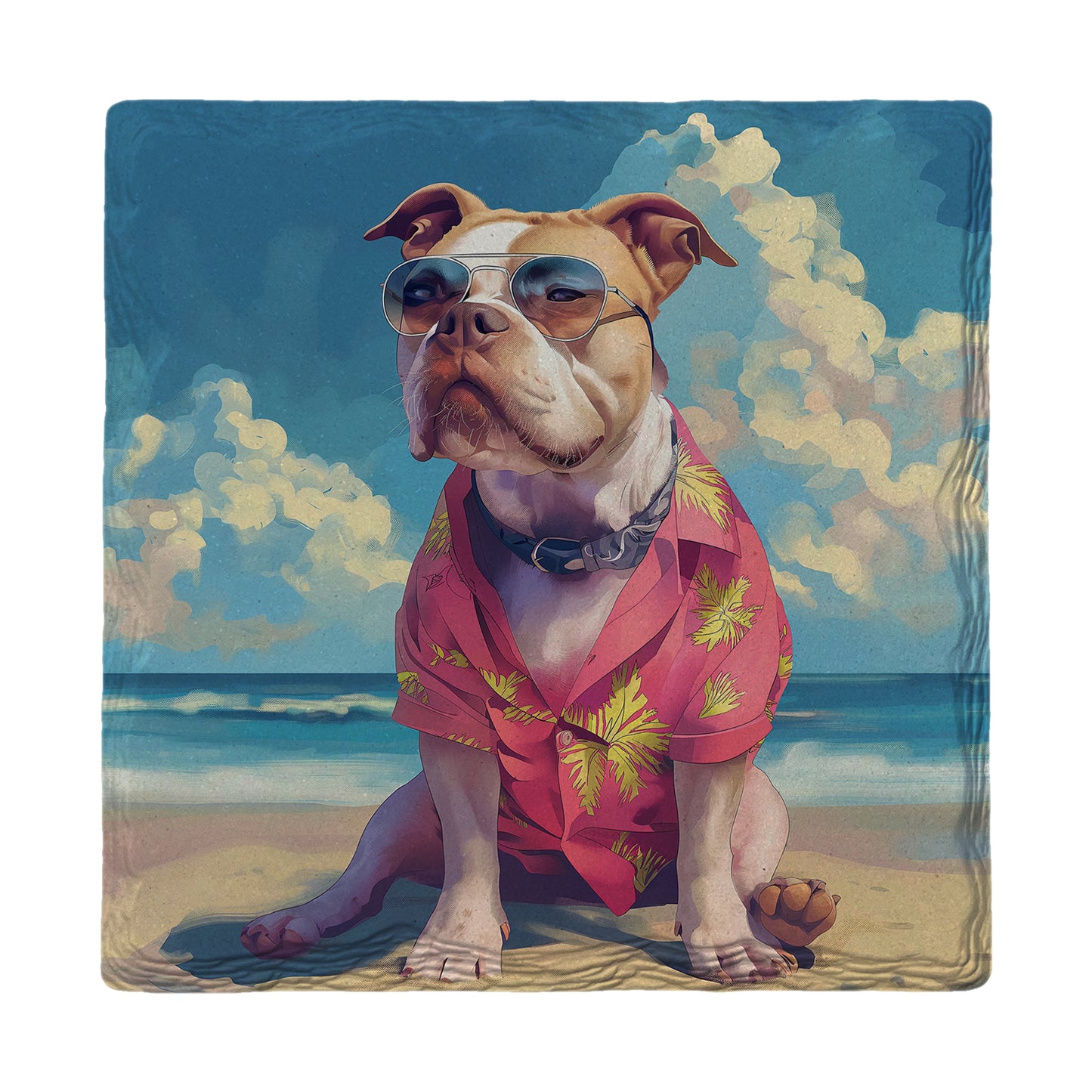 Pit Bull Beach Dog | Drink Coaster